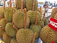 Whole durian at Aw Taw Kaw Market