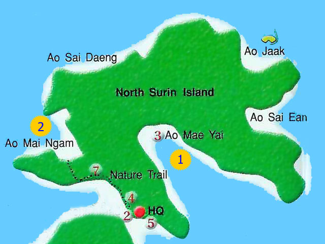 Map of Day 1 Afternoon Snorkel Spots