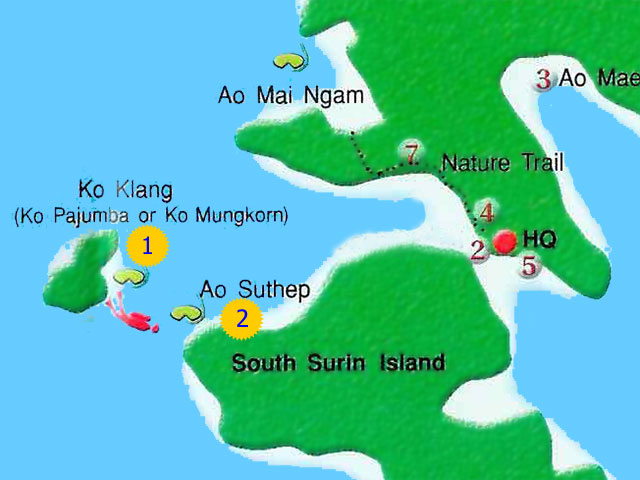 Map of Day 2 Morning Snorkel Spots