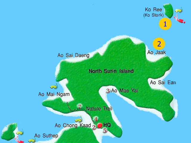 Map of Day 3 Morning Snorkel Spots
